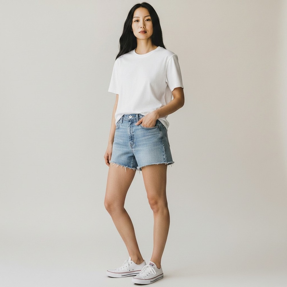 VTG 90s Bill Blass Easy Fit Jean Shorts Size 10 Cut Off Light Wash Denim Vintage
